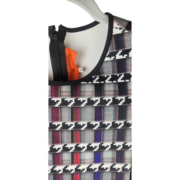 Clover Canyon Scuba Mini Bodycon Dress Trinity Houndstooth Print Sheath sz Small - Picture 5 of 15